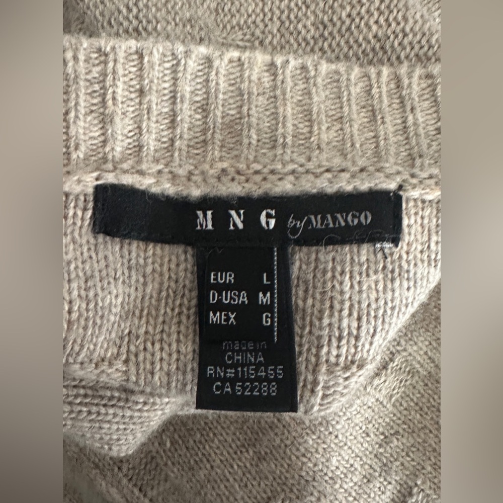 MNG by Mango Beige Button-Up Sweater Cardigan - Picture 3 of 8